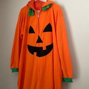 Adult Pumpkin Hooded Jumpsuit Costume